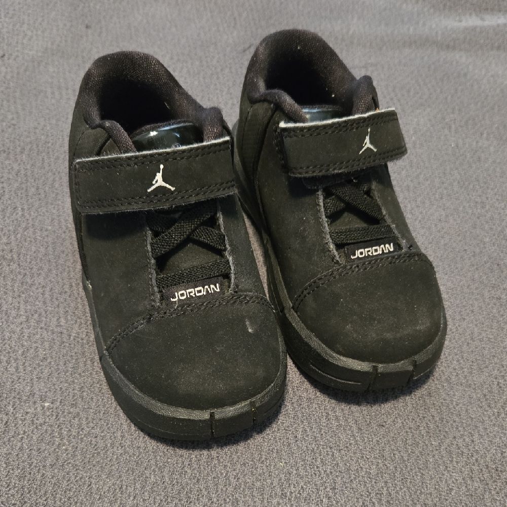 Baby Jordan Black Suede Sneakers with Velcro Strap